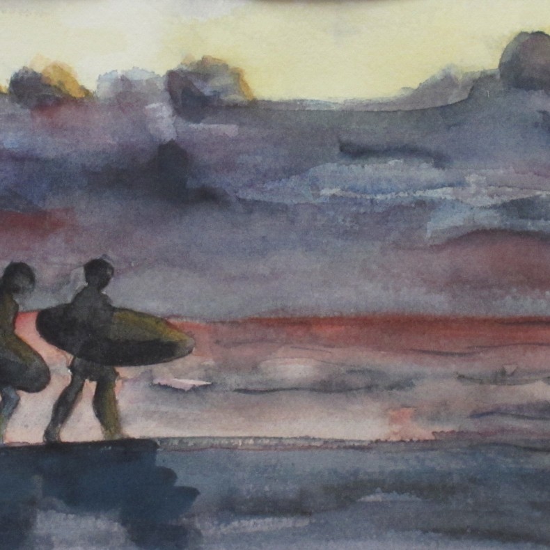 Surfers at Dusk